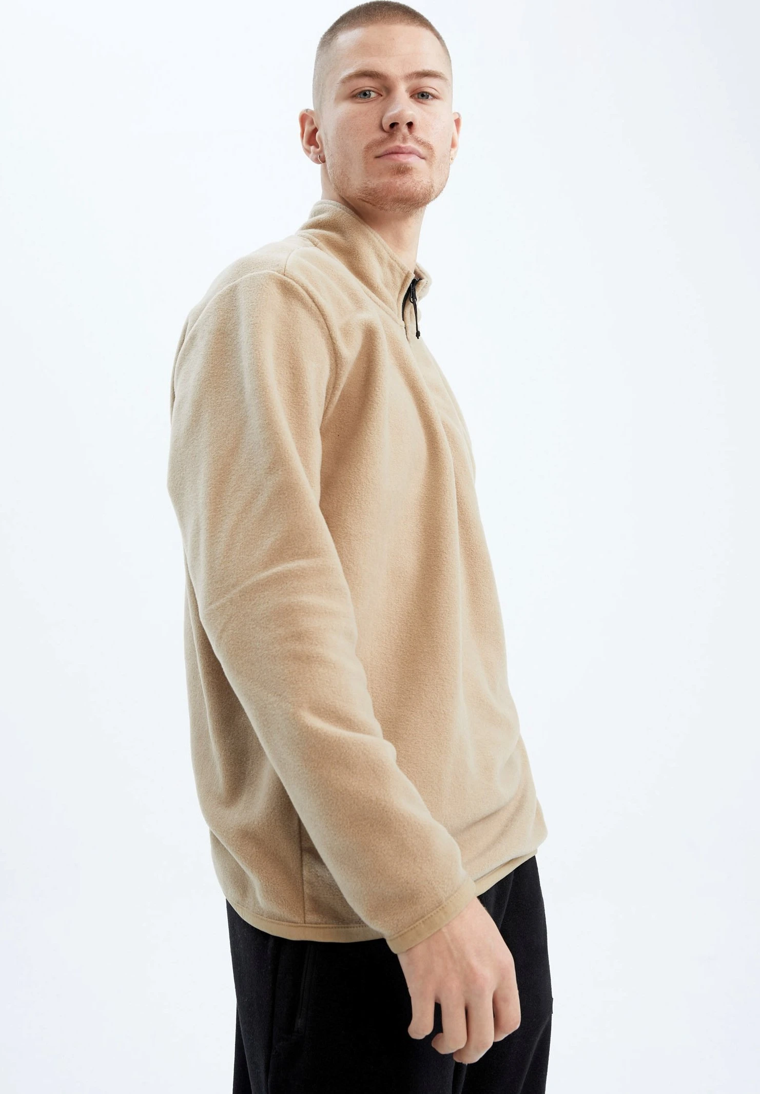 DeFacto Standart Fit - Fleece Trui - Beige 7 DeFacto Standart Fit - Fleece Trui - Beige - Afbeelding 5