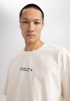 DeFacto T-Shirt Print - Beige 11 DeFacto T-Shirt Print - Beige -DeFacto d1abc00541ac41e891c6aa56691bf4c0