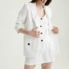 DeFacto Blazer - White 2 DeFacto Blazer - White -DeFacto d1bf28fa300f4515a093c5781f52dedb