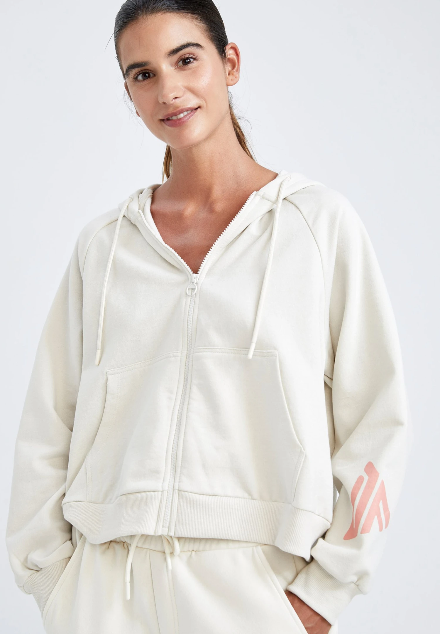 DeFacto Cover Up- Sweater Met Rits - Beige 6 DeFacto Cover Up- Sweater Met Rits - Beige - Afbeelding 4