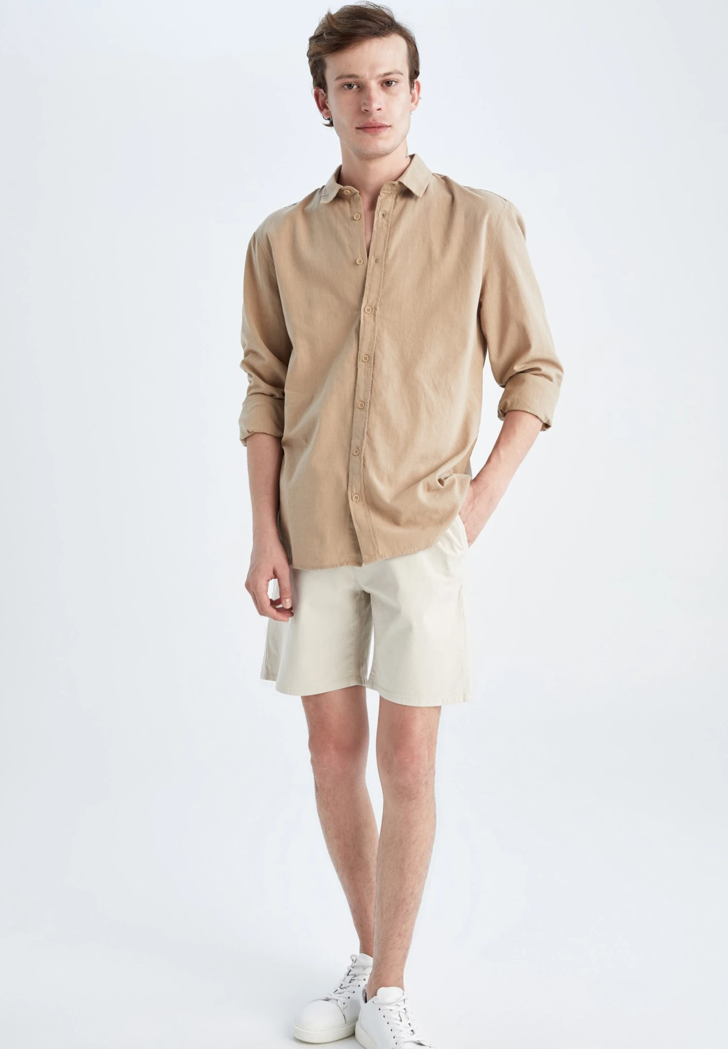 DeFacto Regular Fit - Shorts - Beige 4 DeFacto Regular Fit - Shorts - Beige - Afbeelding 2