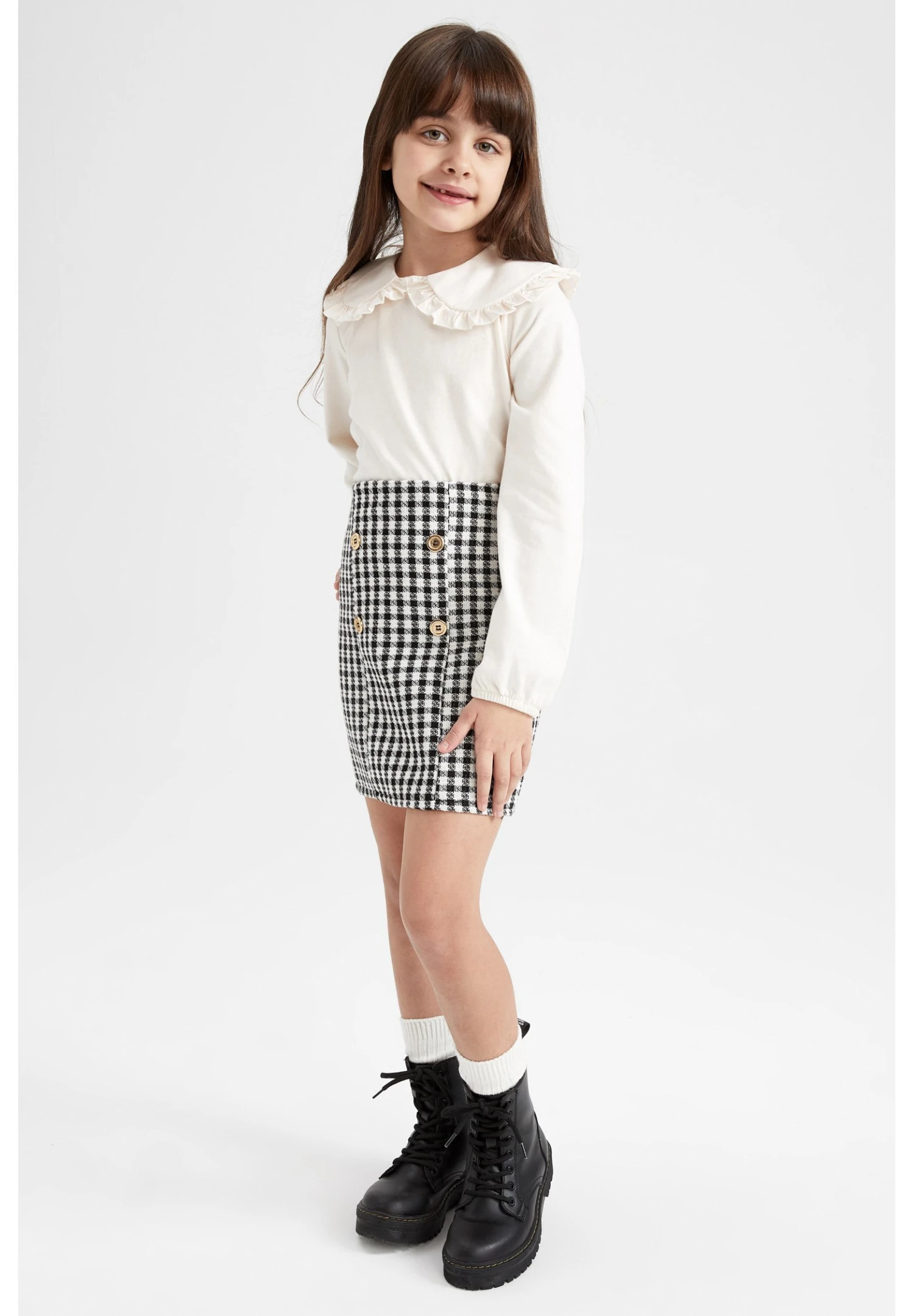 DeFacto Set - Minirok - Ecru 3 DeFacto Set - Minirok - Ecru