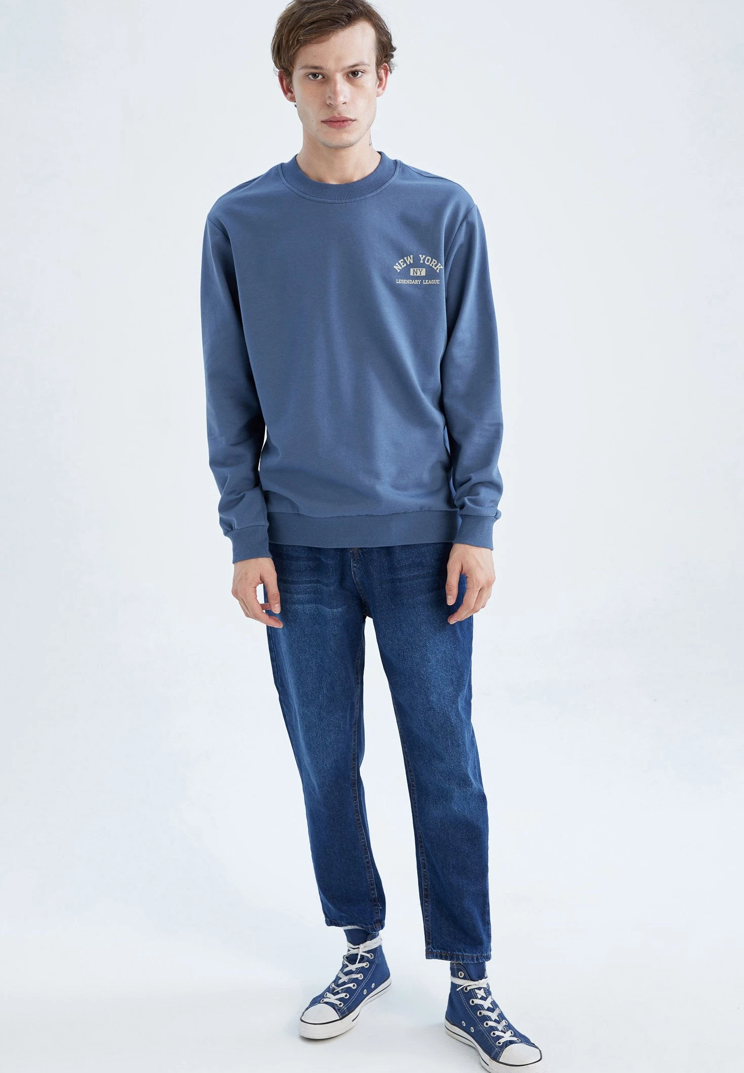 DeFacto Regular Fit - Sweater - Indigo 4 DeFacto Regular Fit - Sweater - Indigo - Afbeelding 2