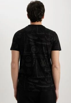 DeFacto T-Shirt Print - Black -DeFacto d3e2bad469224bc593c12d48dbc7ddb0