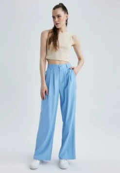 DeFacto Wide Leg - Broek - Blue -DeFacto d3f7a72f91b647aca86e33719aa691a3