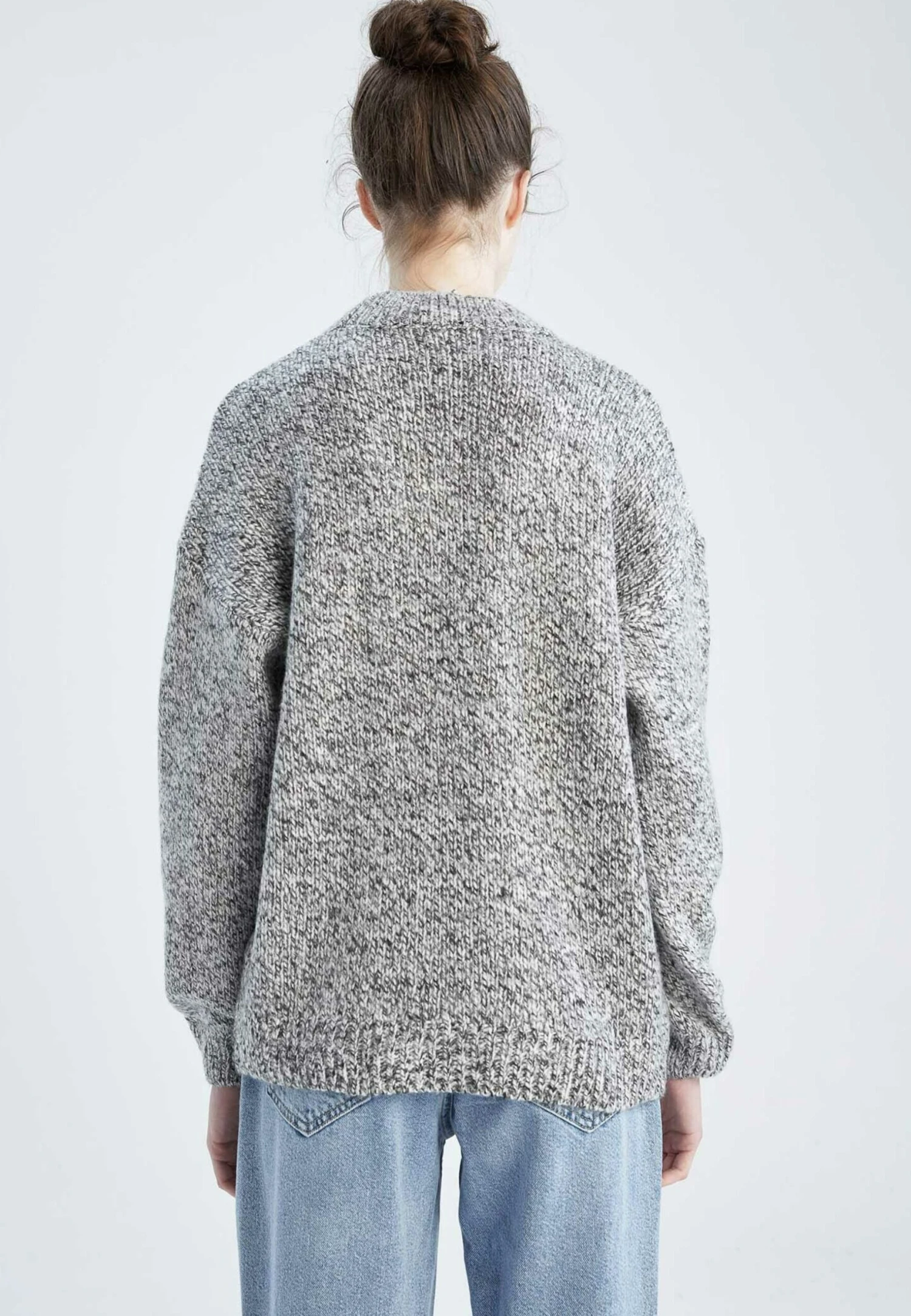 DeFacto Regular Fit Christmas Jumper - Trui - Grey 5 DeFacto Regular Fit Christmas Jumper - Trui - Grey - Afbeelding 3