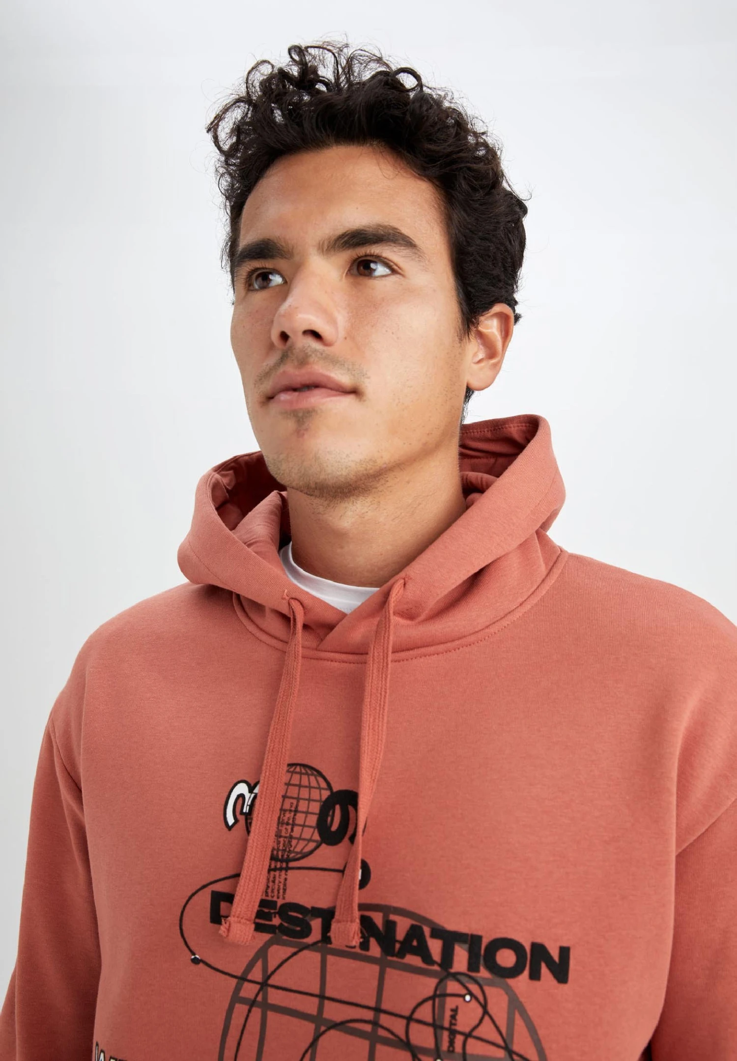 DeFacto Boxy Fit- Hoodie - Orange 6 DeFacto Boxy Fit- Hoodie - Orange - Afbeelding 4