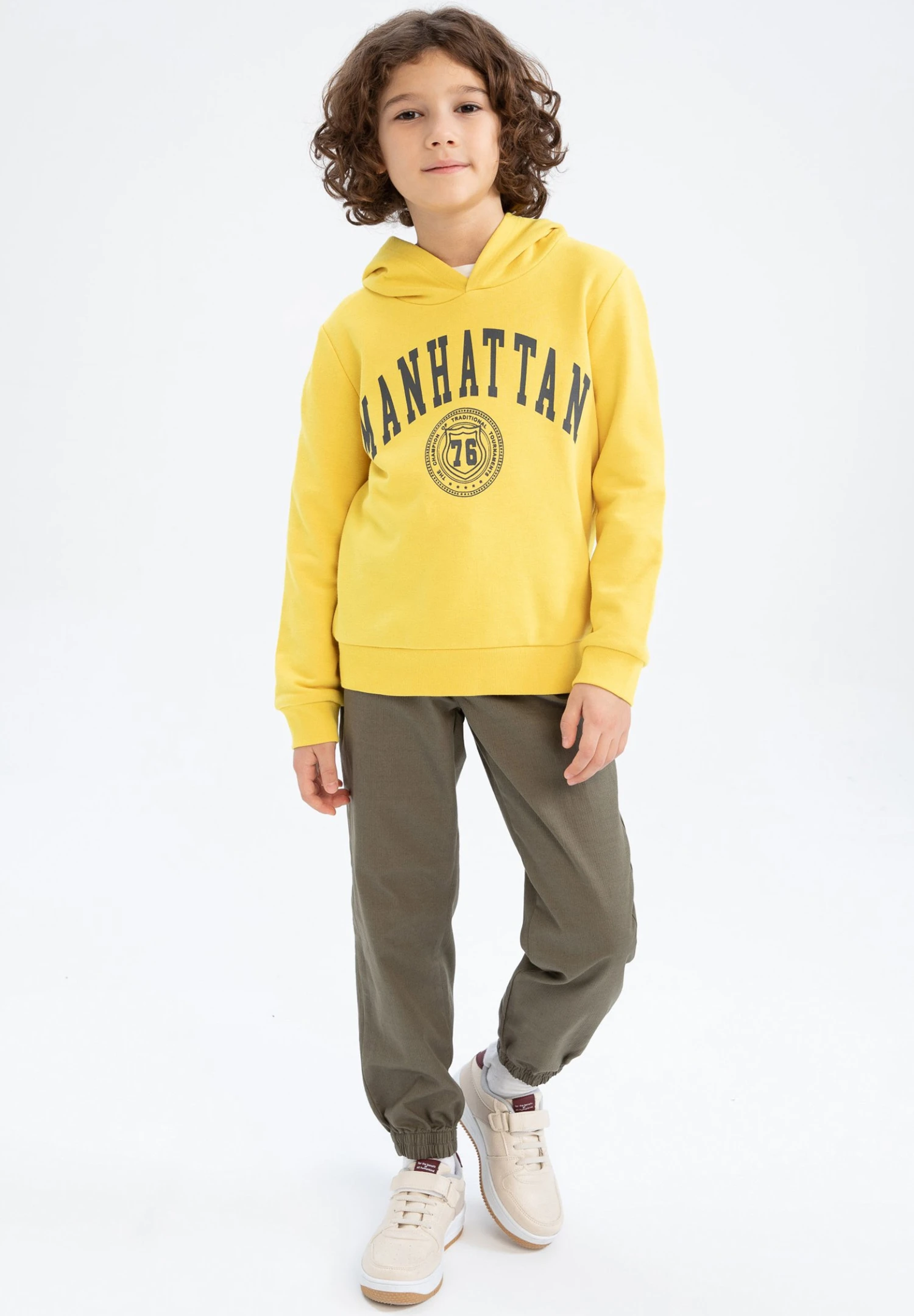 DeFacto Regular Fit- Hoodie - Yellow 3 DeFacto Regular Fit- Hoodie - Yellow