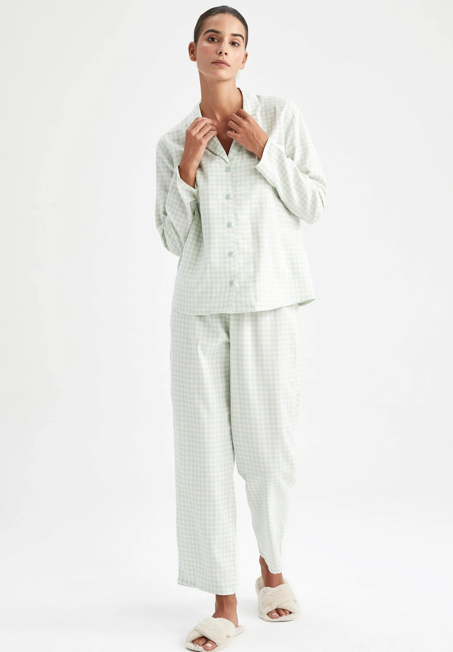 DeFacto Regular Fit - Pyjama - Turquoise 4 DeFacto Regular Fit - Pyjama - Turquoise - Afbeelding 2