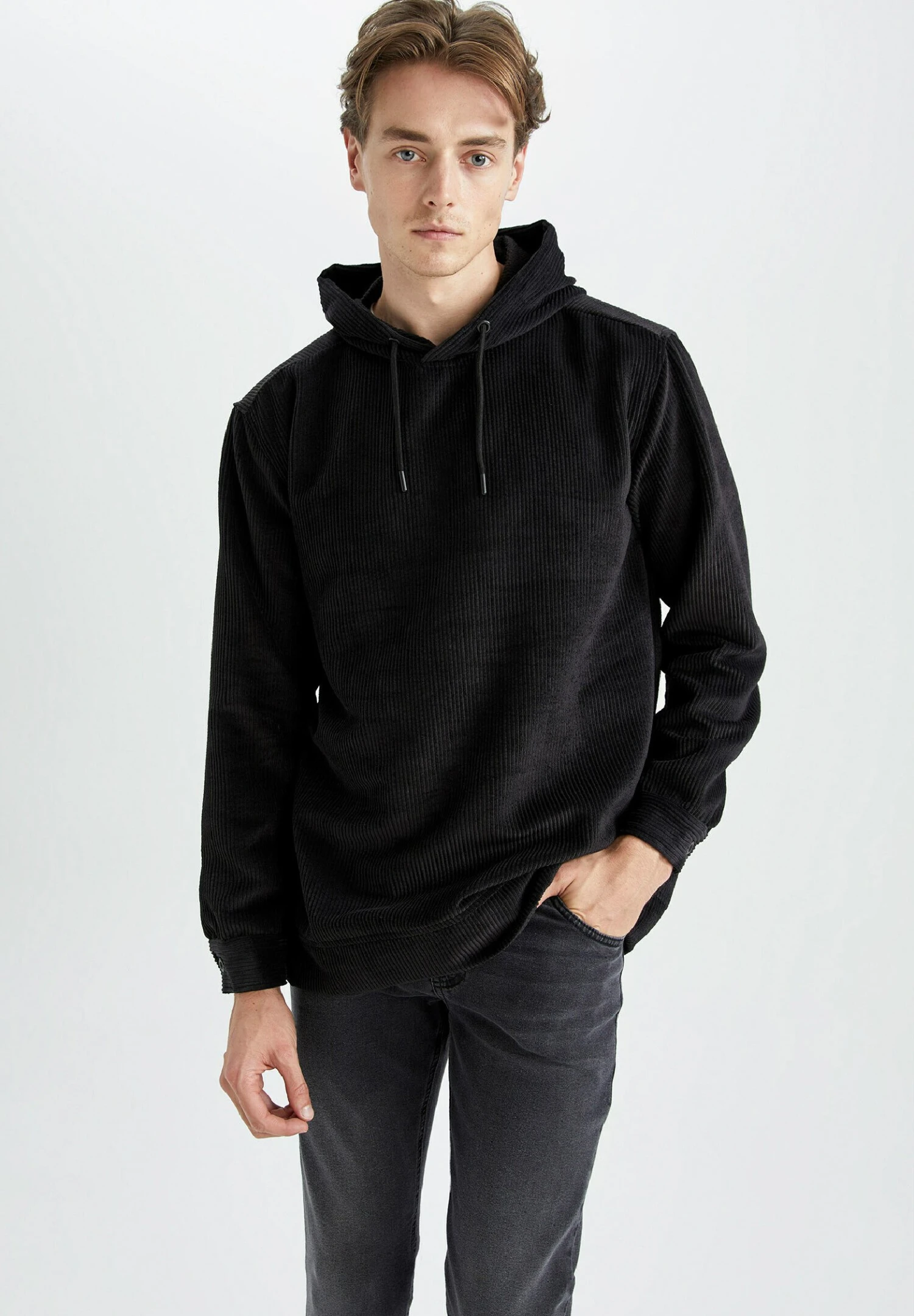 DeFacto Relax Fit - Hoodie - Black 3 DeFacto Relax Fit - Hoodie - Black