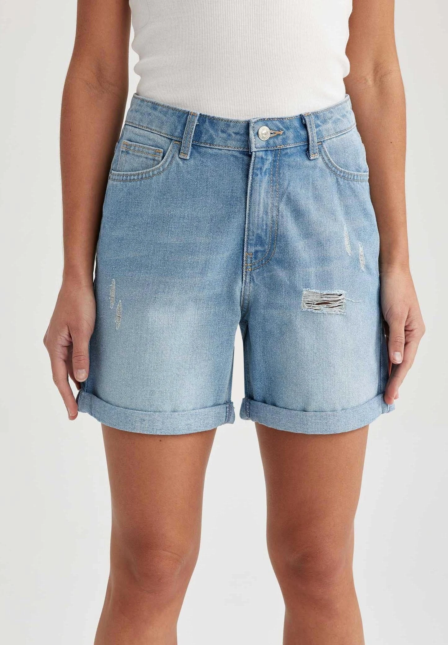 DeFacto Boyfriend - Jeansshort - Blue 6 DeFacto Boyfriend - Jeansshort - Blue - Afbeelding 4