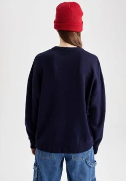 DeFacto Regular Fit Christmas Jumper - Trui - Navy 8 DeFacto Regular Fit Christmas Jumper - Trui - Navy -DeFacto d93f2213eb4d403b922eec2ed5ec7dbb