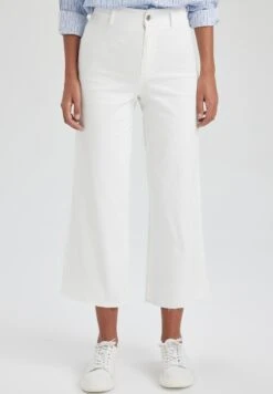 DeFacto Culotte - Straight Leg Jeans - White