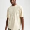 DeFacto T-Shirt Basic - Ecru 1 DeFacto T-Shirt Basic - Ecru -DeFacto dafb7400484e4815948bbb83d174de75