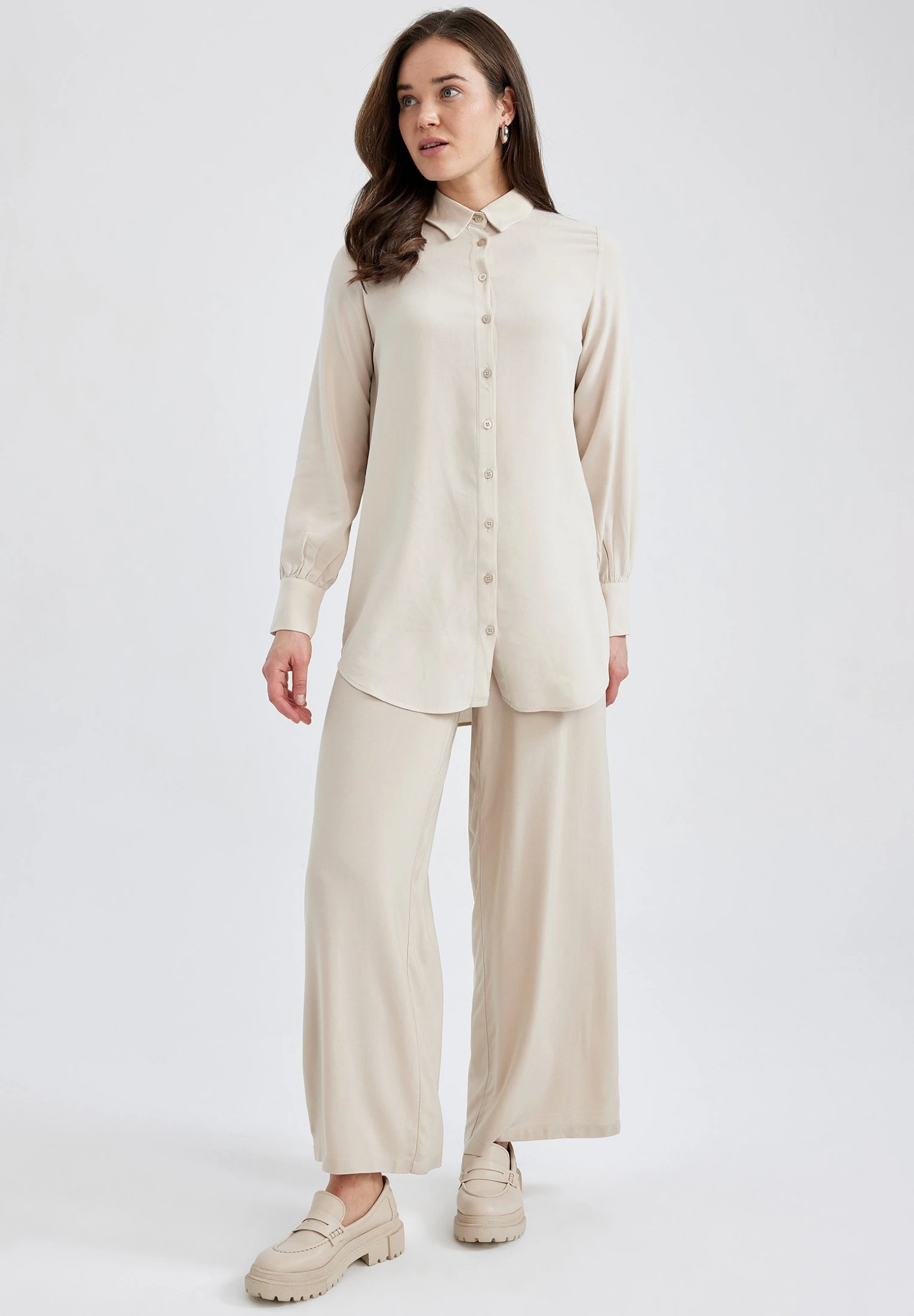 DeFacto Palazzo - Broek - Beige 4 DeFacto Palazzo - Broek - Beige - Afbeelding 2