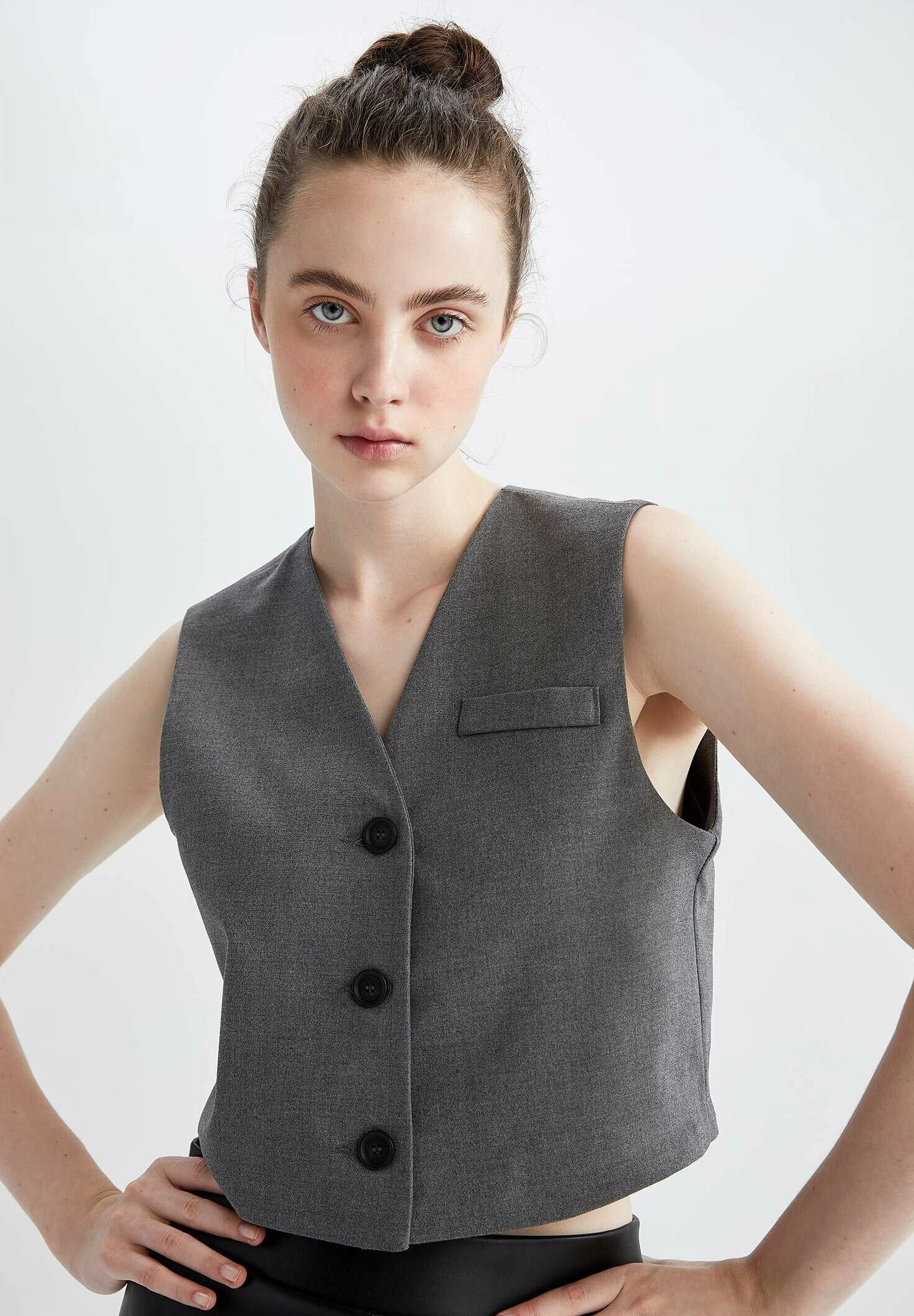 DeFacto Regular Fit - Bodywarmer - Anthracite 3 DeFacto Regular Fit - Bodywarmer - Anthracite