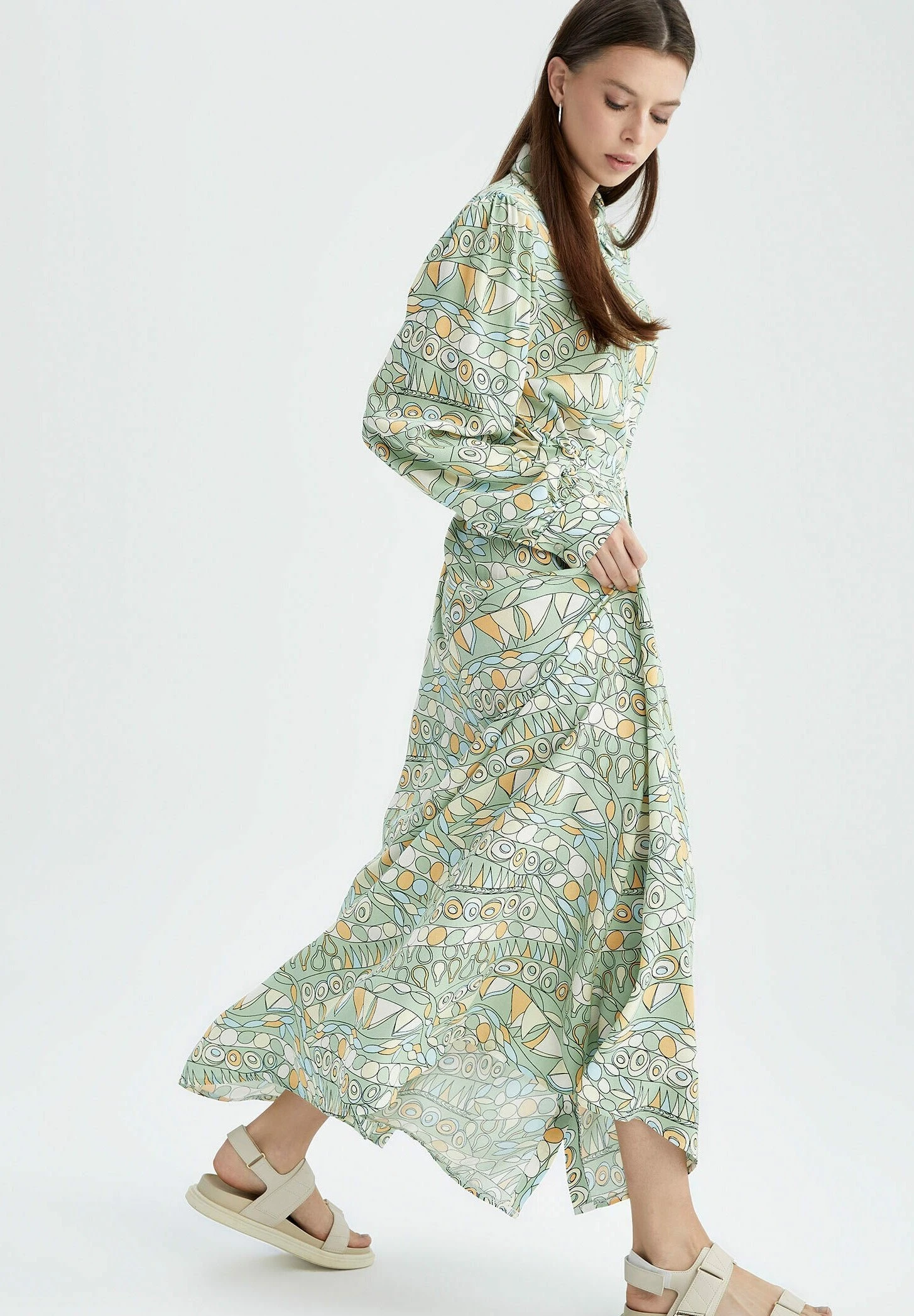 DeFacto Relax Fit - Maxi-Jurk - Beige 5 DeFacto Relax Fit - Maxi-Jurk - Beige - Afbeelding 3