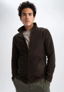 DeFacto Regular Fit - Sweater Met Rits - Khaki