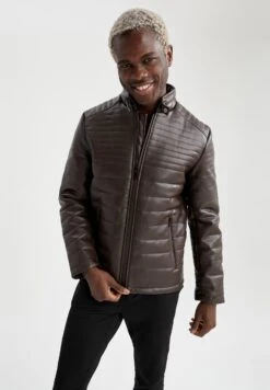 DeFacto 40 DeFacto Loose Fit - Imitatieleren Jas - Brown