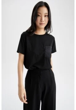 DeFacto Regular Fit - T-Shirt Basic - Black