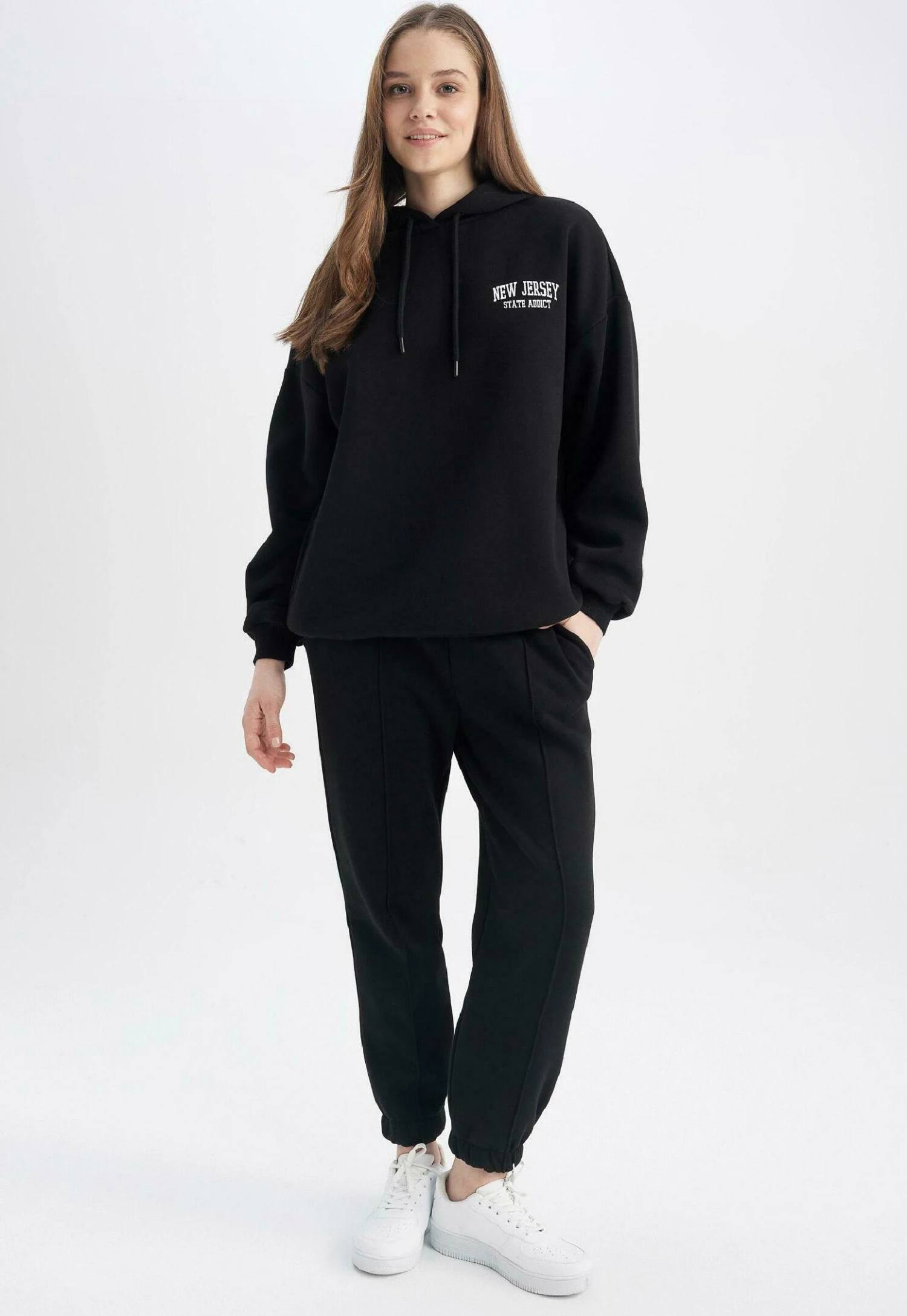 DeFacto Oversize Fit- Hoodie - Black 4 DeFacto Oversize Fit- Hoodie - Black - Afbeelding 2