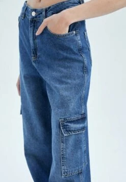 DeFacto Wideleg- Relaxed Fit Jeans - Blue -DeFacto e3220ed98383431595f33afa3913ae97