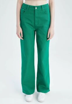 DeFacto Wide Leg - Flared Jeans - Green