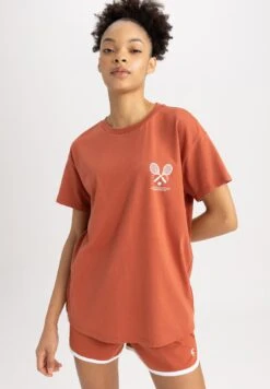 DeFacto T-Shirt Print - Orange
