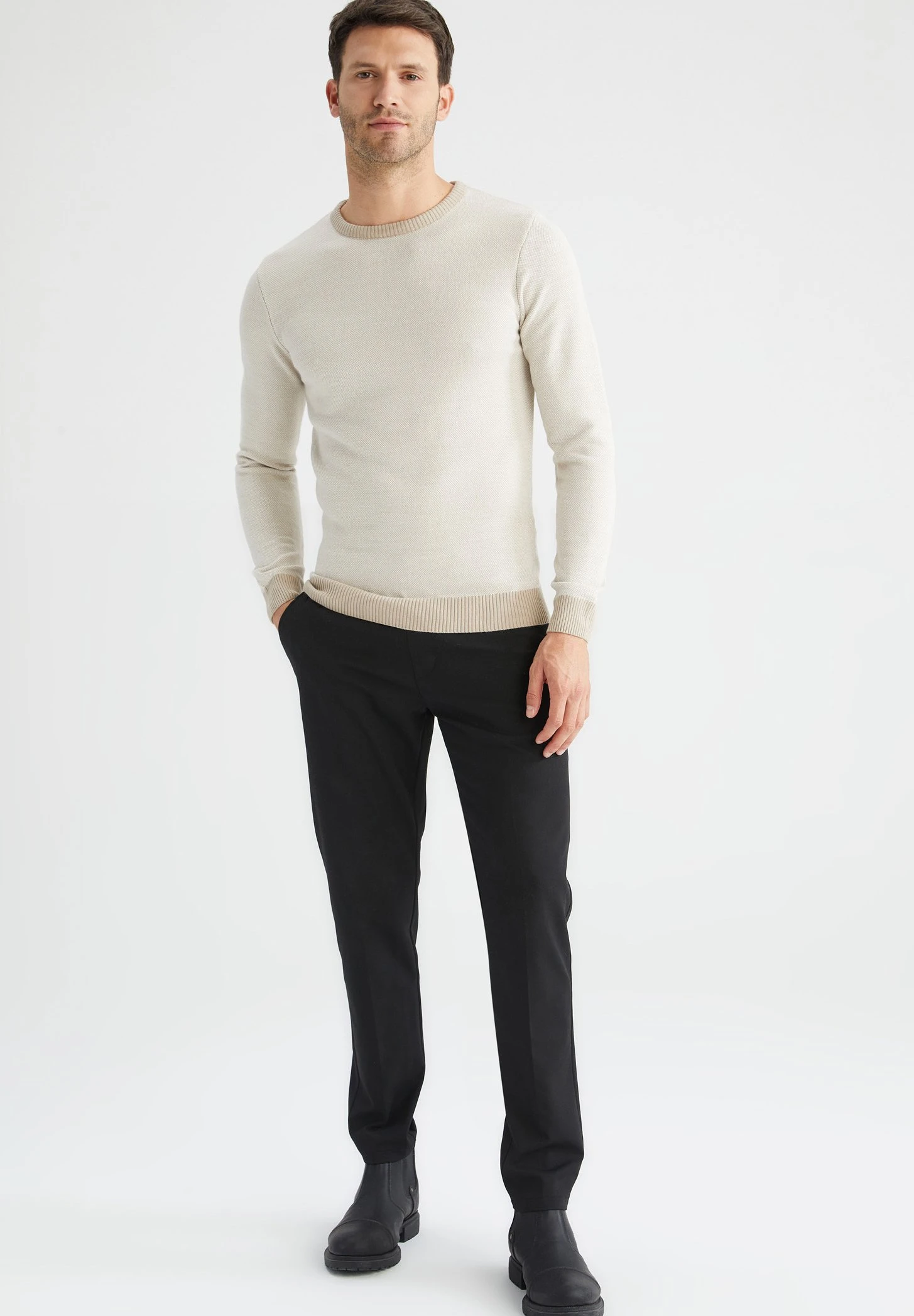 DeFacto Slim Fit - Trui - Beige 4 DeFacto Slim Fit - Trui - Beige - Afbeelding 2