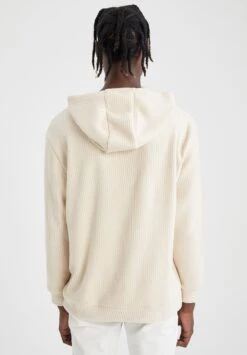 DeFacto Regular Fit - Hoodie - Ecru -DeFacto e63eebf0b3454b04a66c14f7ee1c3965