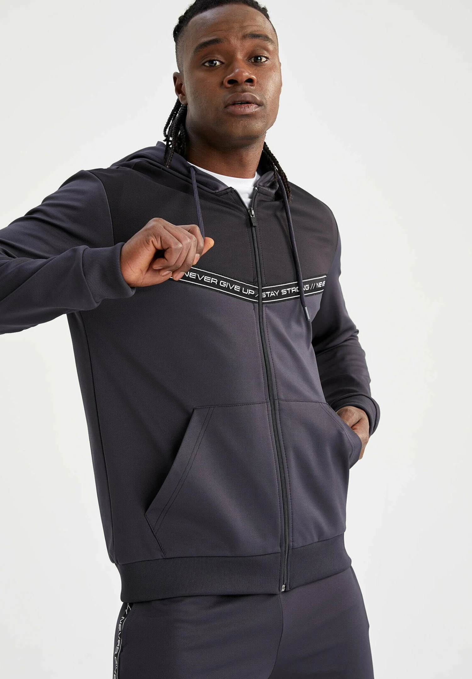 DeFacto Slim Fit - Sweater Met Rits - Anthracite 5 DeFacto Slim Fit - Sweater Met Rits - Anthracite - Afbeelding 3