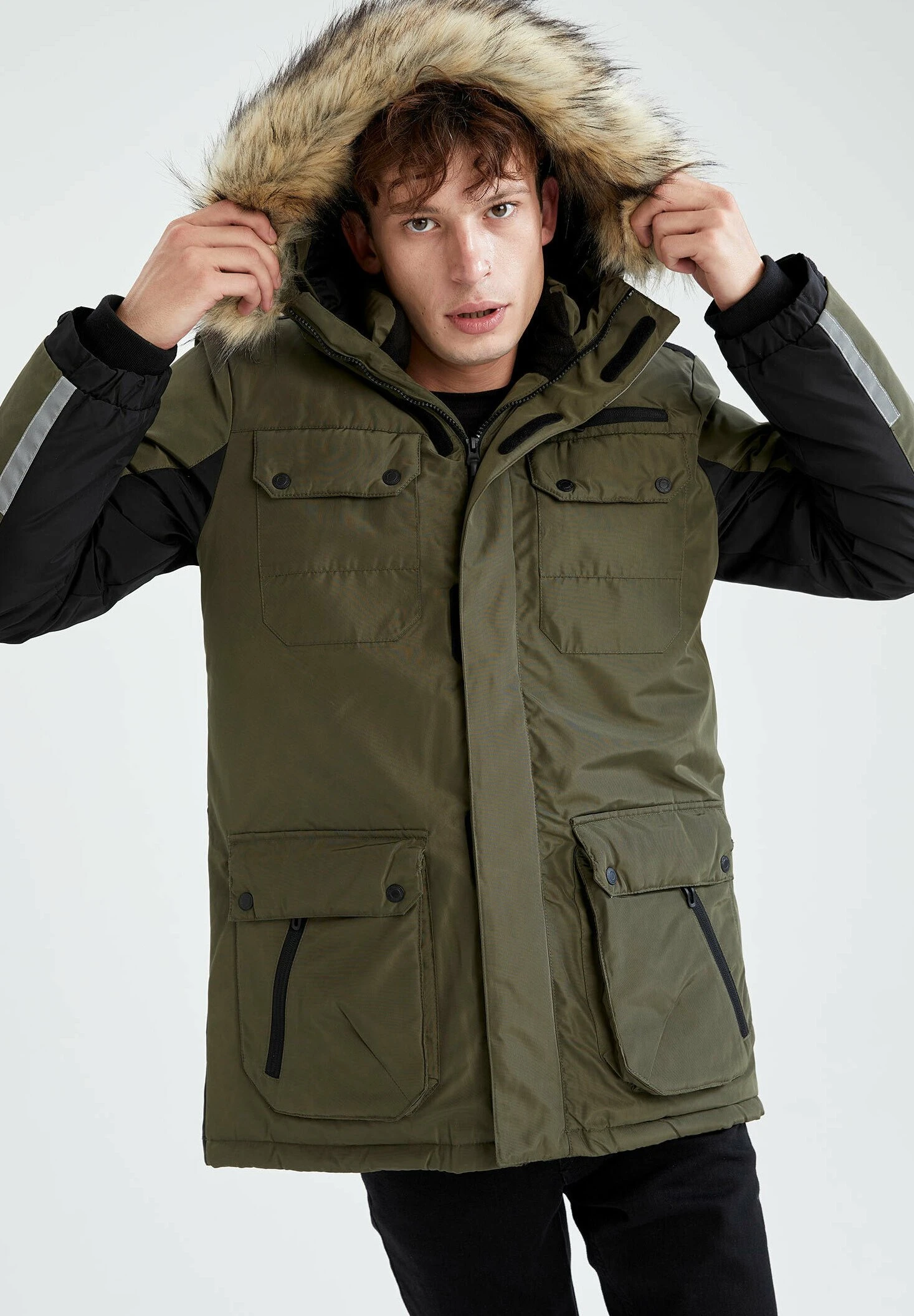 DeFacto Slim Fit - Winterjas - Green 5 DeFacto Slim Fit - Winterjas - Green - Afbeelding 3