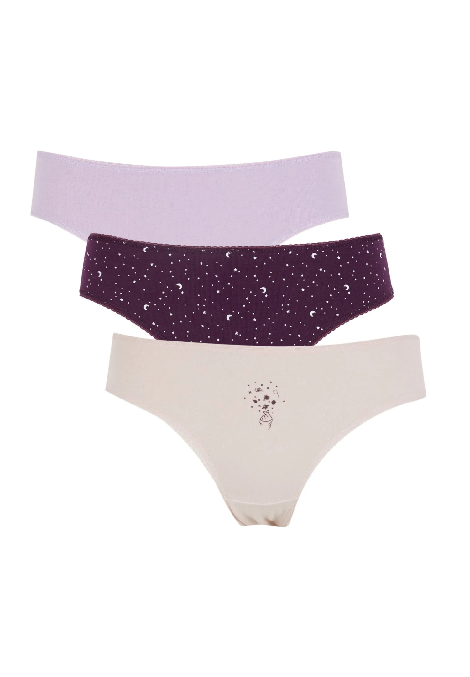 DeFacto 3Pack - Slip - Purple 3 DeFacto 3Pack - Slip - Purple