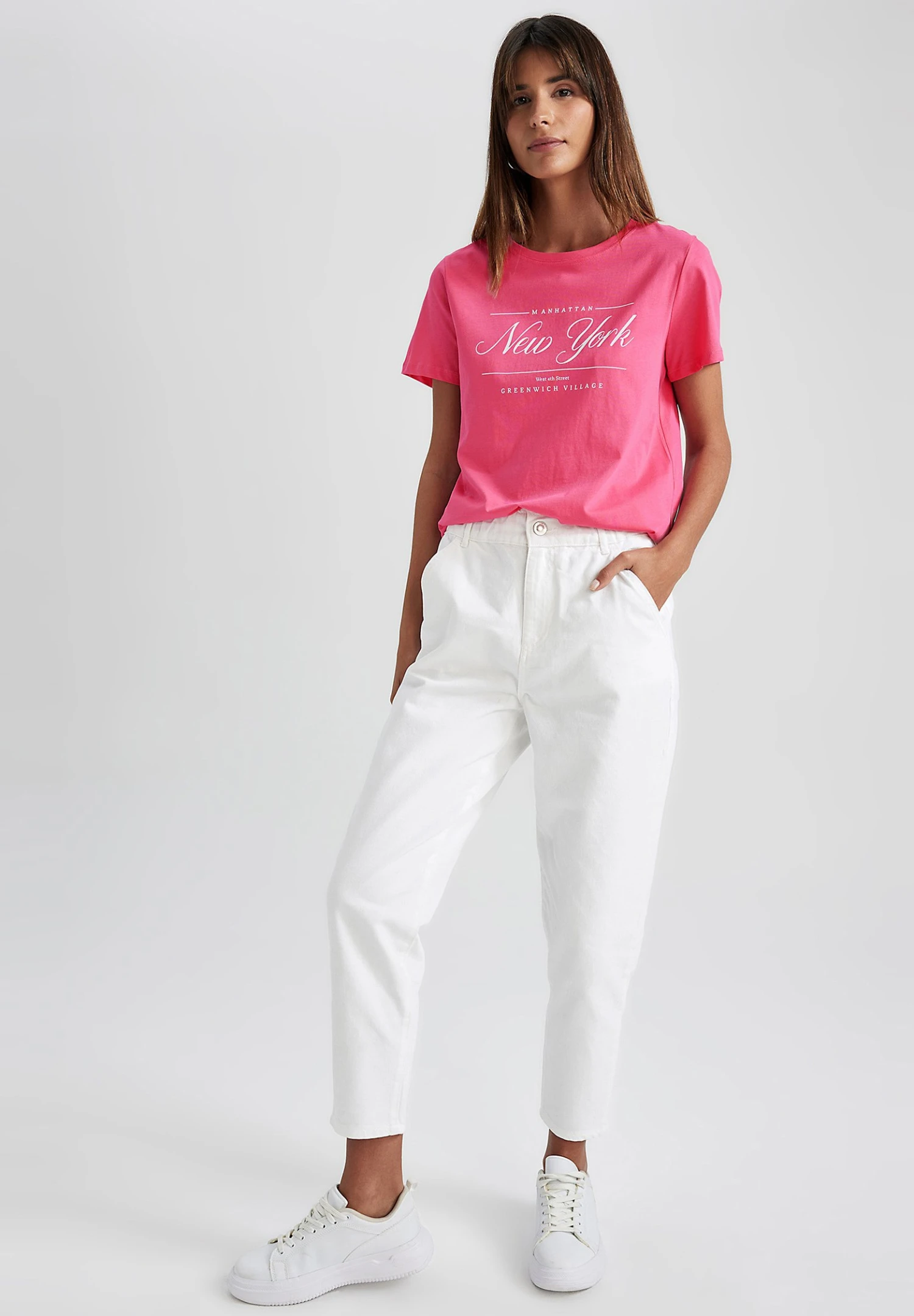 DeFacto Regular Fit- T-Shirt Print - Pink 4 DeFacto Regular Fit- T-Shirt Print - Pink - Afbeelding 2