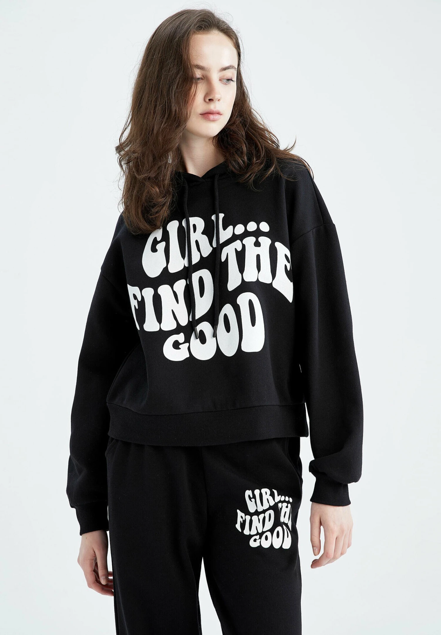 DeFacto Hoodie - Black 3 DeFacto Hoodie - Black