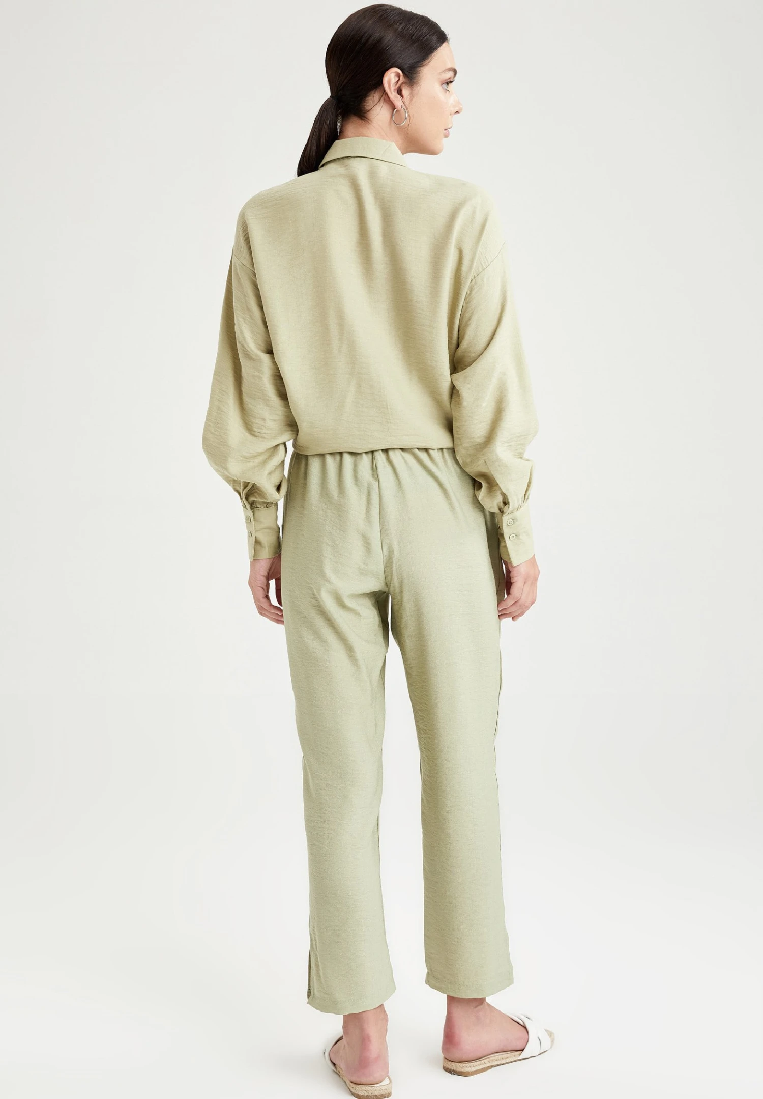 DeFacto Carrot Fit- Broek - Turquoise 5 DeFacto Carrot Fit- Broek - Turquoise - Afbeelding 3