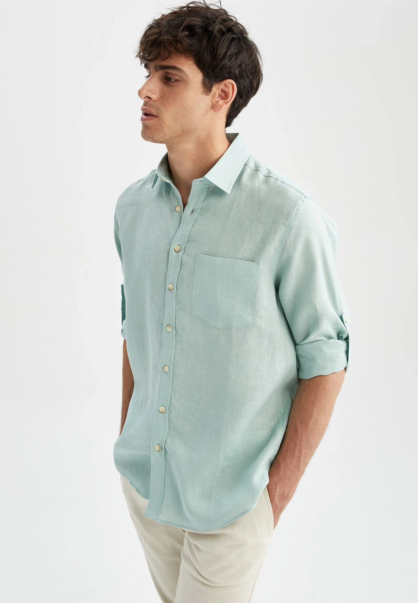 DeFacto Regular Fit- Overhemd - Green 5 DeFacto Regular Fit- Overhemd - Green - Afbeelding 3