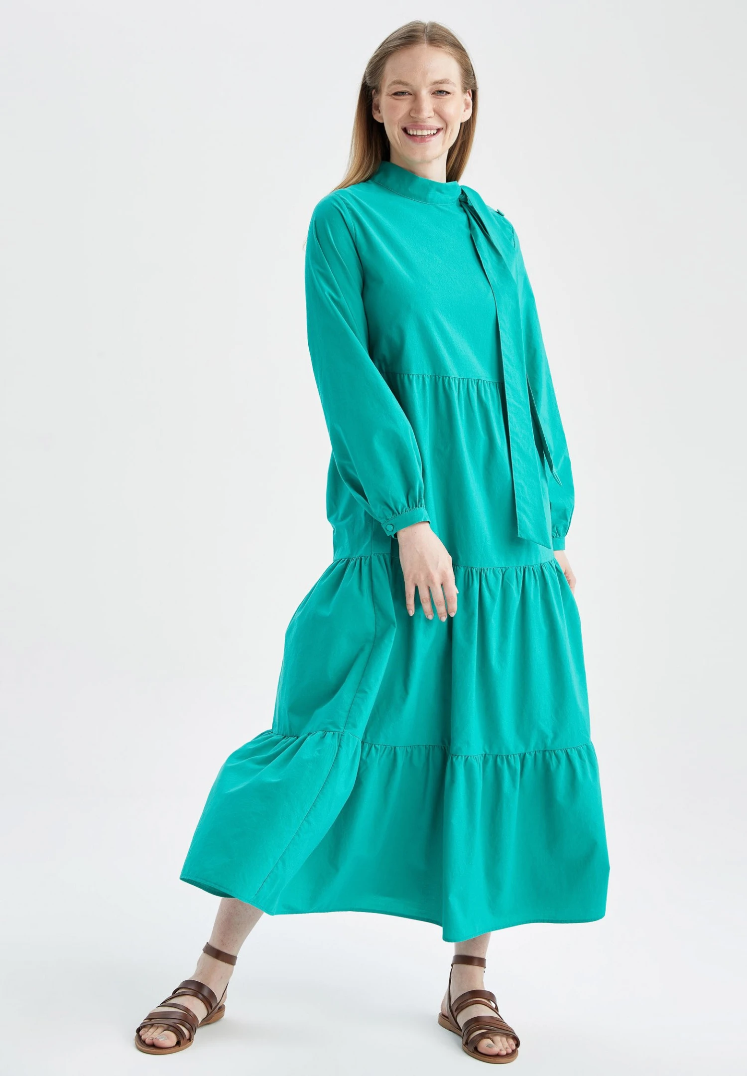 DeFacto Relax - Maxi-Jurk - Green 4 DeFacto Relax - Maxi-Jurk - Green - Afbeelding 2