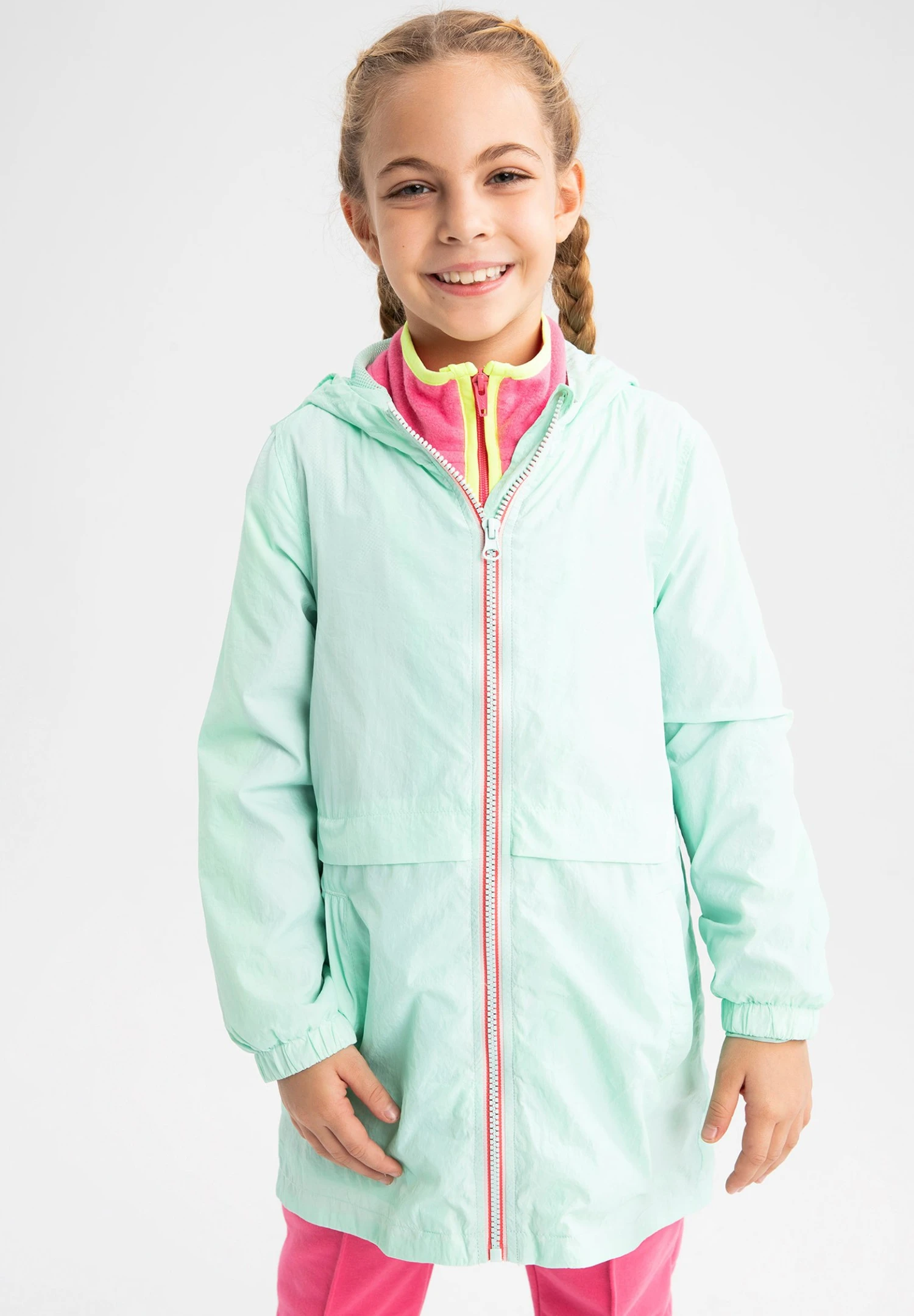 DeFacto Regular Fit- Halflange Jas - Green 4 DeFacto Regular Fit- Halflange Jas - Green - Afbeelding 2