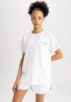 DeFacto T-Shirt Print - White