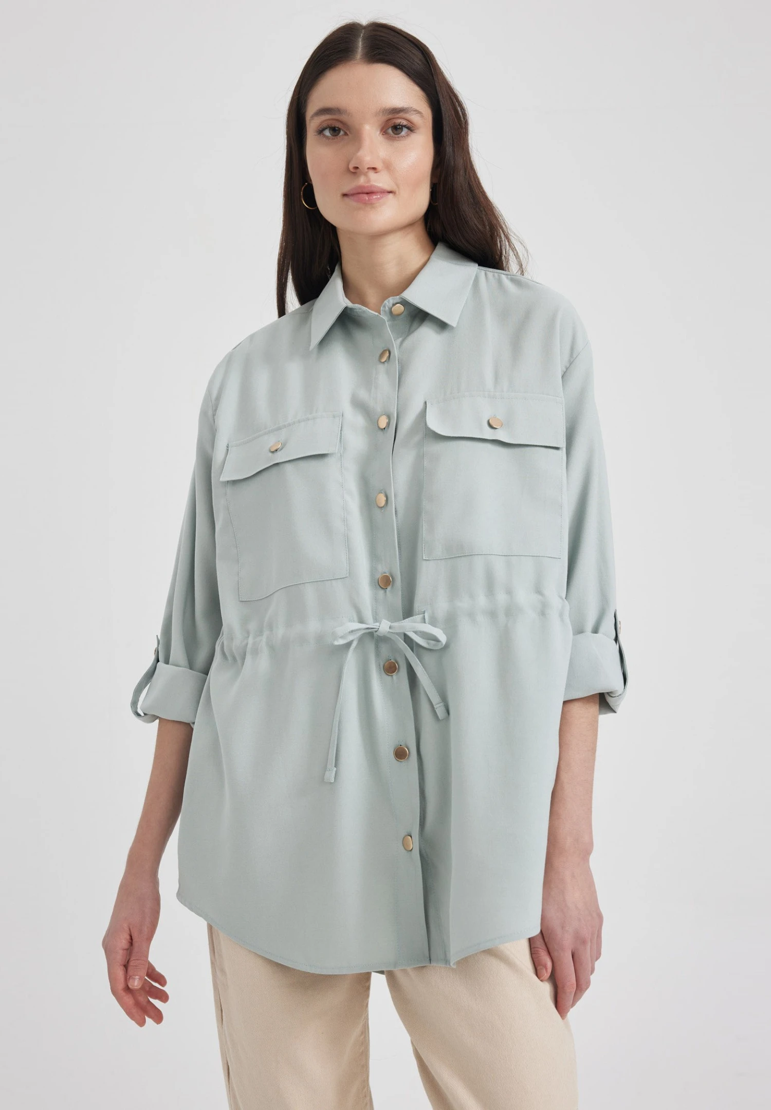 DeFacto Oversize Fit - Overhemdblouse - Green 3 DeFacto Oversize Fit - Overhemdblouse - Green