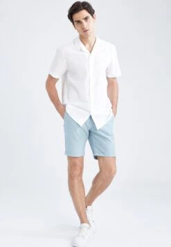 DeFacto Regular Fit - Shorts - Blue -DeFacto ef2df94493c1448e96fb3e1385bc2294