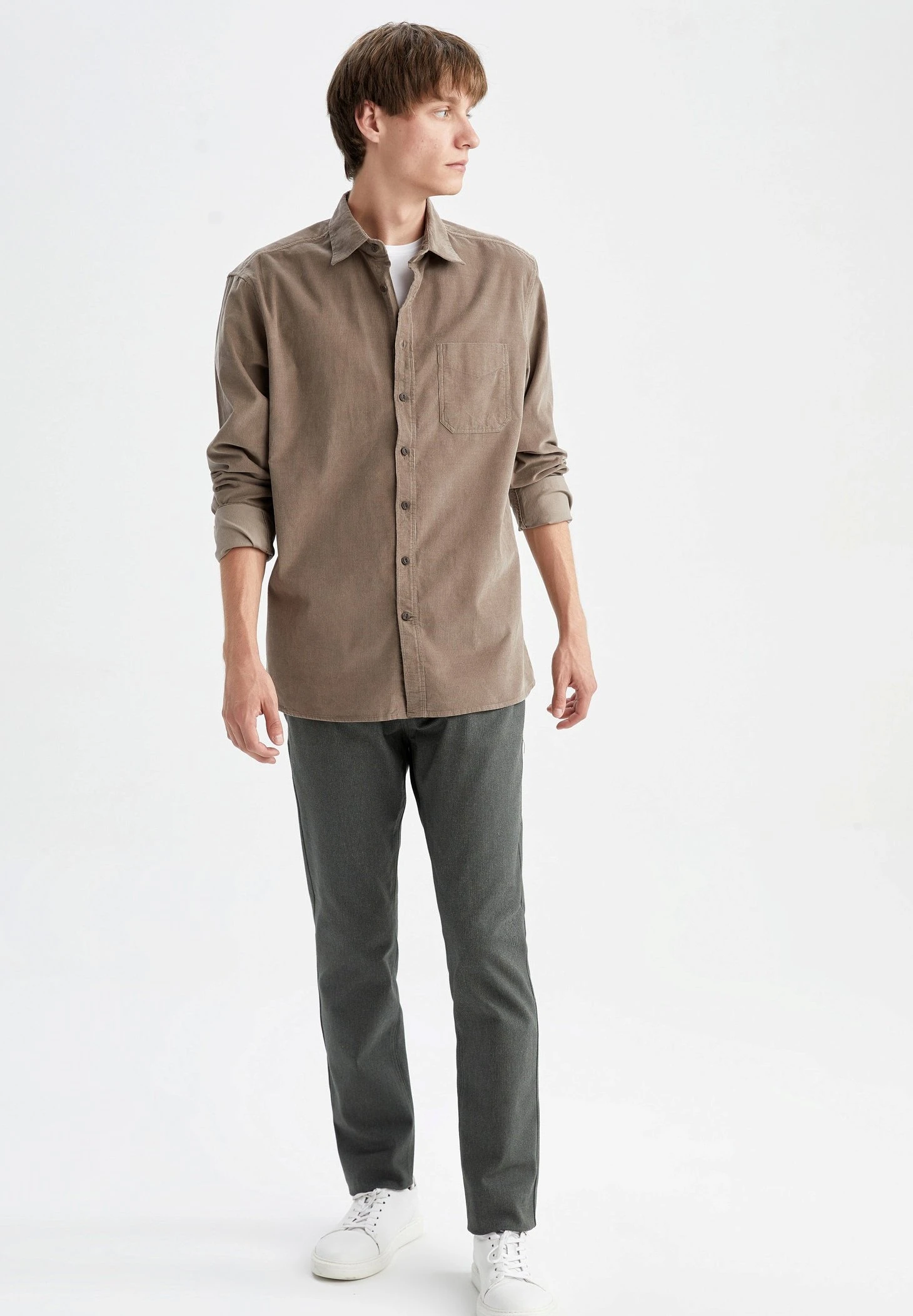 DeFacto Regular Fit- Lichte Jas - Khaki 4 DeFacto Regular Fit- Lichte Jas - Khaki - Afbeelding 2