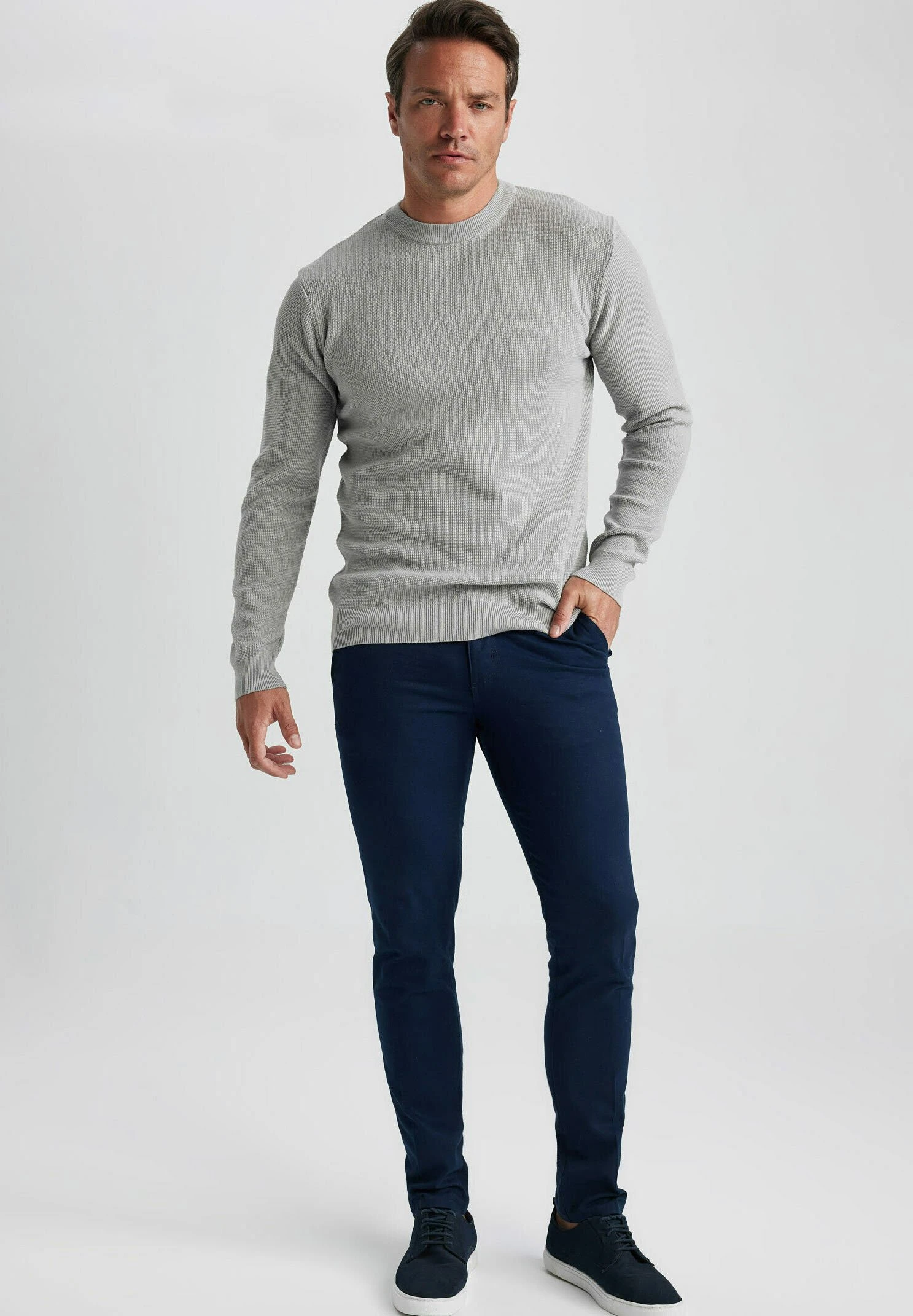 DeFacto Standard Fit - Trui - Grey 4 DeFacto Standard Fit - Trui - Grey - Afbeelding 2