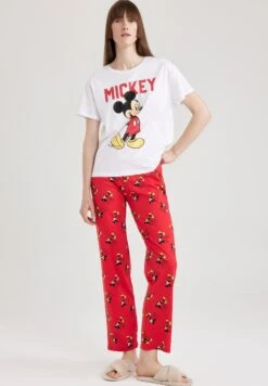 DeFacto Set Mickey & Minnie Regular Fit- Pyjama - Red