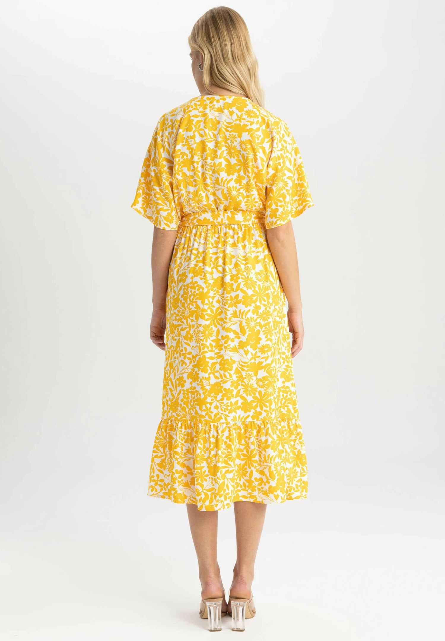 DeFacto Elastic Waist - Jurk - Yellow 5 DeFacto Elastic Waist - Jurk - Yellow - Afbeelding 3