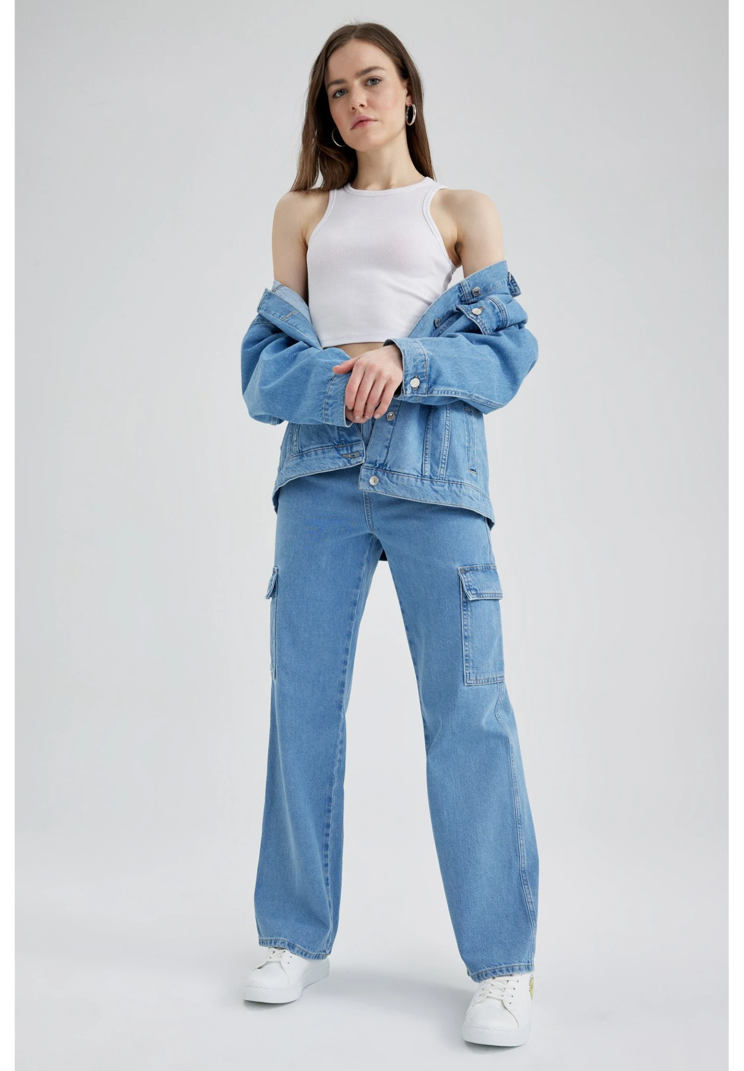 DeFacto Flared Jeans - Blue 4 DeFacto Flared Jeans - Blue - Afbeelding 2