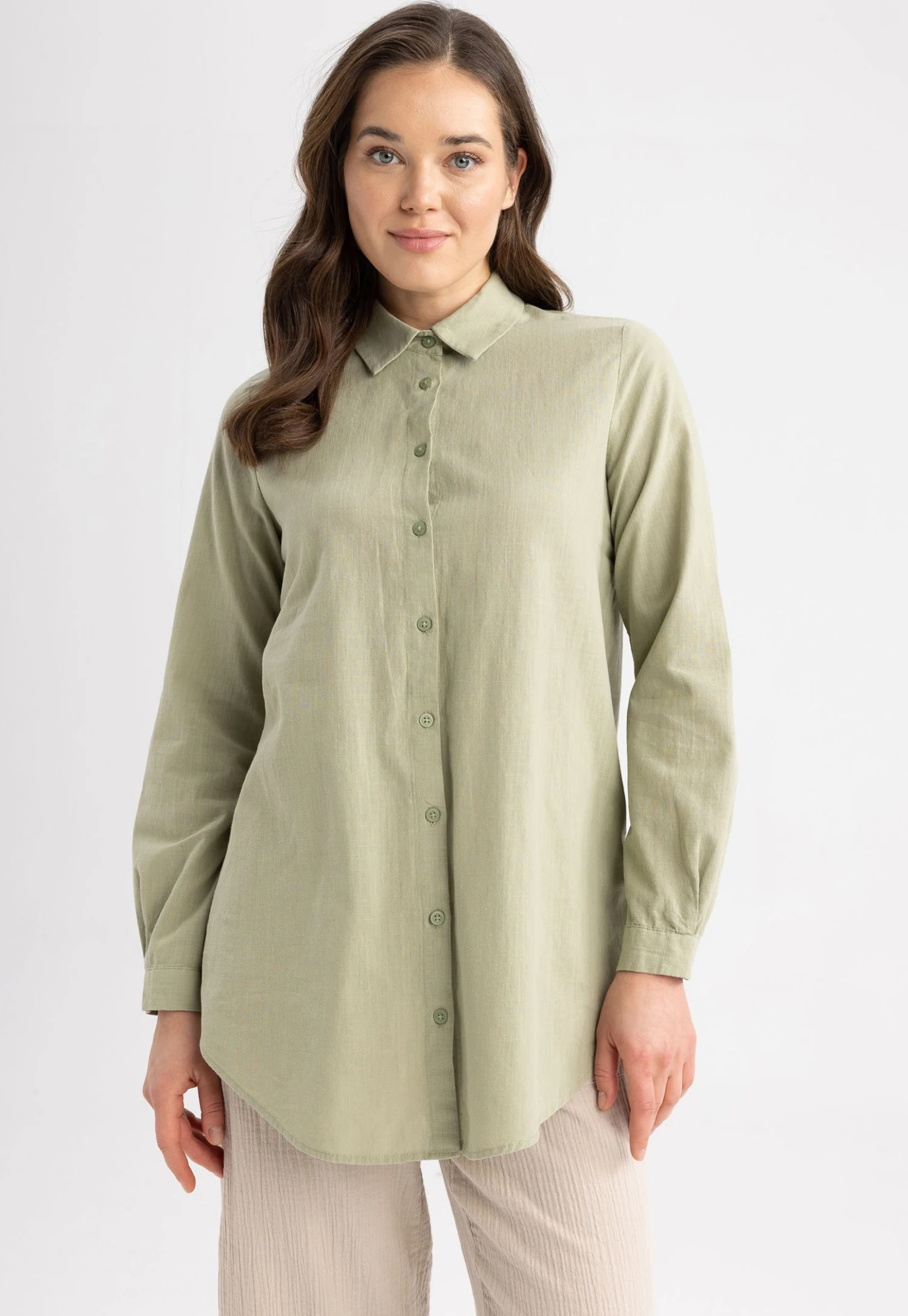 DeFacto Regular Fit - Overhemdblouse - Khaki 3 DeFacto Regular Fit - Overhemdblouse - Khaki