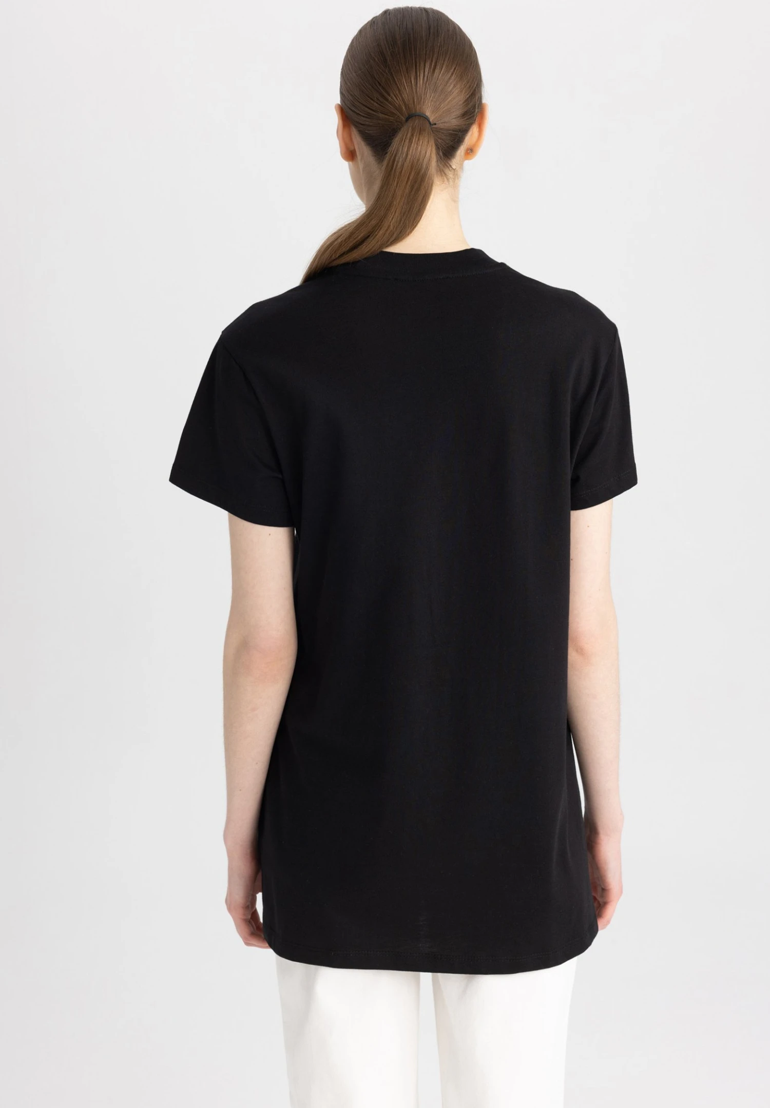 DeFacto Regular Fit- T-Shirt Basic - Black 5 DeFacto Regular Fit- T-Shirt Basic - Black - Afbeelding 3