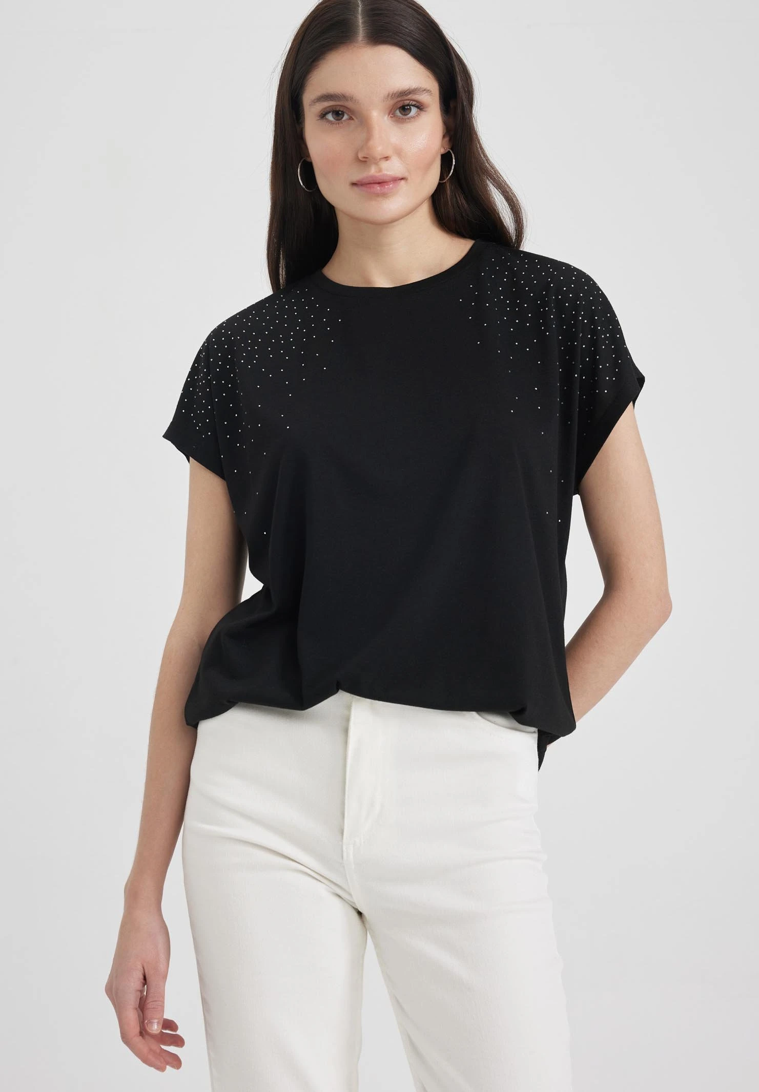 DeFacto Batwing- T-Shirt Basic - Black 3 DeFacto Batwing- T-Shirt Basic - Black